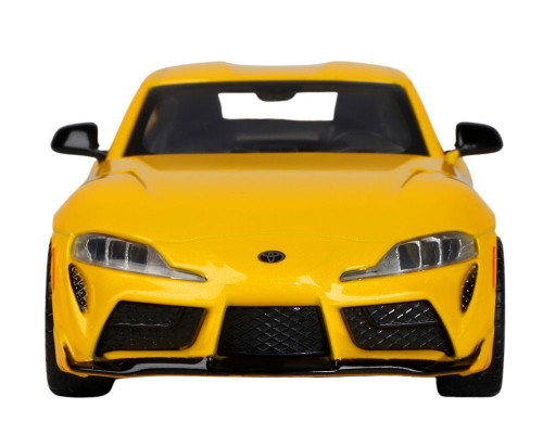 Машина АВТОПАНОРАМА Toyota Supra [US], 1/31, желтый, откр. двери, свет, звук, в/к 18*9*13,5 см