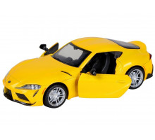 Машина "АВТОПАНОРАМА" Toyota Supra [US], 1/31, желтый, откр. двери, свет, звук, в/к 18*9*13,5 см