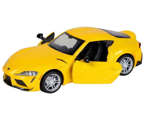 Машина АВТОПАНОРАМА Toyota Supra [US], 1/31, желтый, откр. двери, свет, звук, в/к 18*9*13,5 см