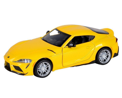 Машина АВТОПАНОРАМА Toyota Supra [US], 1/31, желтый, откр. двери, свет, звук, в/к 18*9*13,5 см