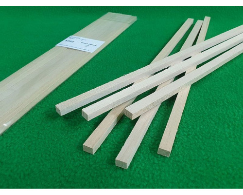 Деревянные рейки 6х8 мм, длина 300 мм, липа, 6 шт