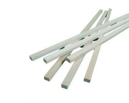 Деревянные рейки 6х8 мм, длина 300 мм, липа, 6 шт