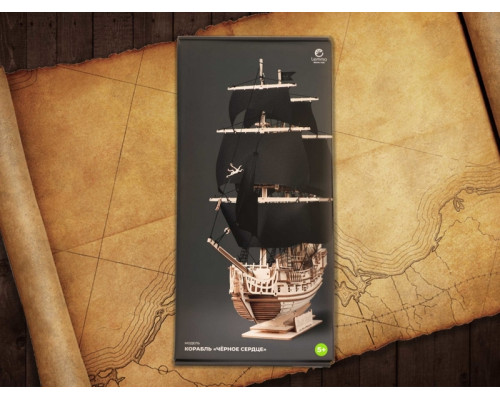 Деревянный конструктор Lemmo Корабль Чёрное сердце, 298 деталей