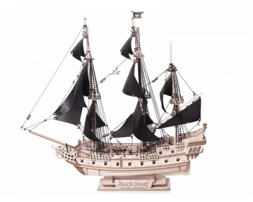 Деревянный конструктор Lemmo Корабль Чёрное сердце, 298 деталей