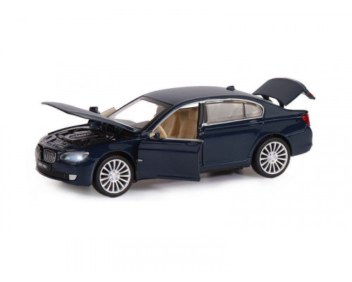 Машина АВТОПАНОРАМА BMW 760LI, синий, 1/34, свет, звук, инерция, в/к 17,5*13,5*9 см
