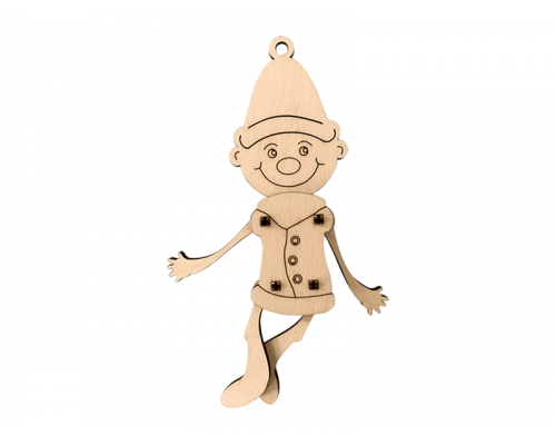 Деревянный конструктор Lemmo Игрушка елочная Гном, 11 деталей