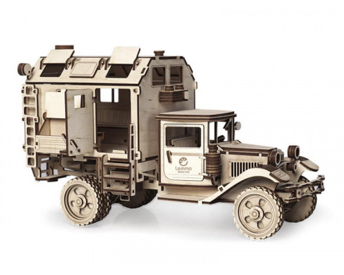 Деревянный конструктор Lemmo Грузовик Кунг, 318 деталей