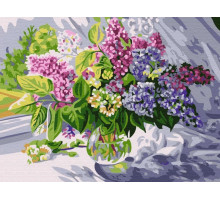 Картина по номерам 15х20 МАХРОВАЯ СИРЕНЬ (15 цветов)