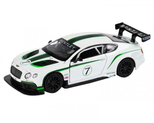 Машина АВТОПАНОРАМА Bentley Continental GT3, белый, 1/32, свет, звук, инерция, в/к 17,5*13,5*9 см