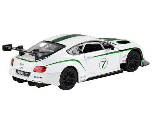 Машина АВТОПАНОРАМА Bentley Continental GT3, белый, 1/32, свет, звук, инерция, в/к 17,5*13,5*9 см