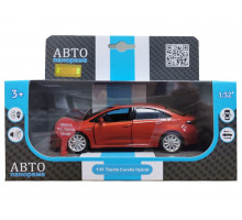 Машина "АВТОПАНОРАМА" Toyota Corolla Hybrid, 1/32, красный, инерция, свет, звук, в/к 17,5*13,5*9 см