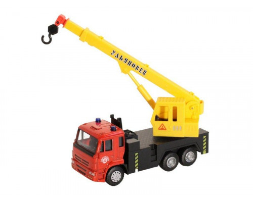 Машина АВТОПАНОРАМА Кран, красный, 1/54, инерция, в/к 16,5*6,4*9 см