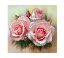 Картина по номерам 30х30 Розовое трио (20 цветов)