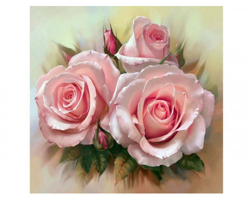 Картина по номерам 30х30 Розовое трио (20 цветов)
