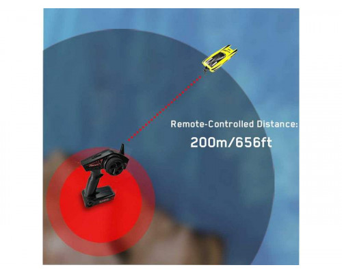 Радиоуправляемый катамаран Volantex RC ATOMIC 700 желтый Brushless 2.4G LiPo RTR