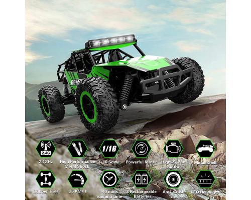 Радиоуправляемый внедорожник Volantex RC Desert King зеленый 2WD 2.4G 1/16 RTR