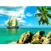 Картина по номерам с цветной схемой на холсте 30х40 Сейшельские острова (19 цветов)