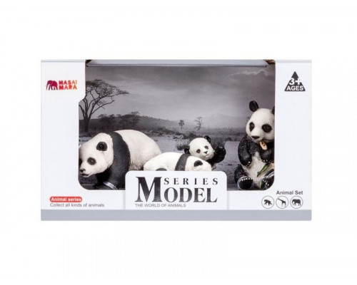 Набор фигурок животных MASAI MARA MM201-004 серии Мир диких животных: Семья панд, 4 пр.