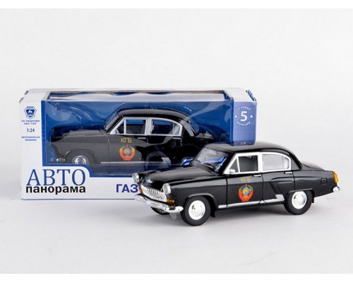 Машина АВТОПАНОРАМА ГАЗ-21 Волга 1/24 в/к  26*12*11см, черная