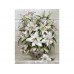 Картина по номерам на дереве 40х50 БУЗИН. БУКЕТ БЕЛЫХ ЛИЛИЙ (27 цветов)