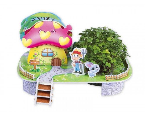 3D пазл из пенокартона ГРИБНОЙ ДОМ (22 детали, 4 листа)