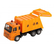 Машина "АВТОПАНОРАМА" "Мусоровоз", 1:54, цвет желтый, инерция, в/к 16,5*6,3*9