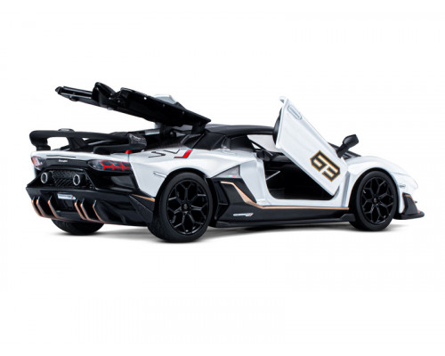 Машина АВТОПАНОРАМА Lamborghini SVJ, 1/24, белый, свет, звук, в/к 24,5х12,5х10,5 см