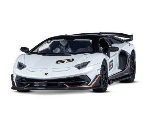 Машина АВТОПАНОРАМА Lamborghini SVJ, 1/24, белый, свет, звук, в/к 24,5х12,5х10,5 см