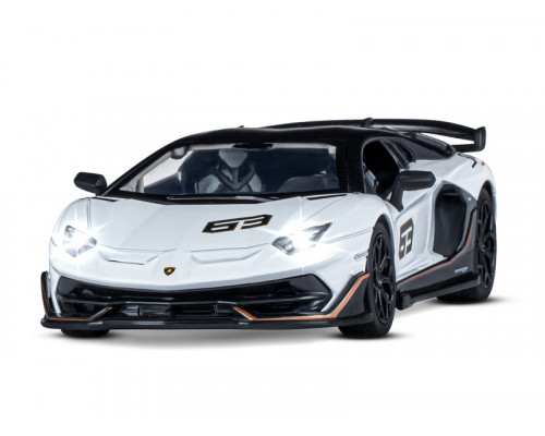 Машина АВТОПАНОРАМА Lamborghini SVJ, 1/24, белый, свет, звук, в/к 24,5х12,5х10,5 см