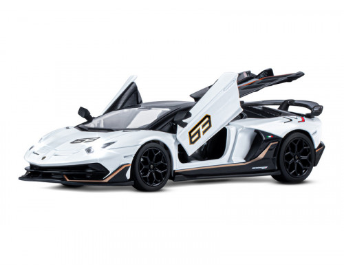 Машина АВТОПАНОРАМА Lamborghini SVJ, 1/24, белый, свет, звук, в/к 24,5х12,5х10,5 см