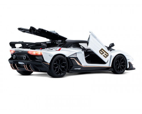 Машина АВТОПАНОРАМА Lamborghini SVJ, 1/24, белый, свет, звук, в/к 24,5х12,5х10,5 см
