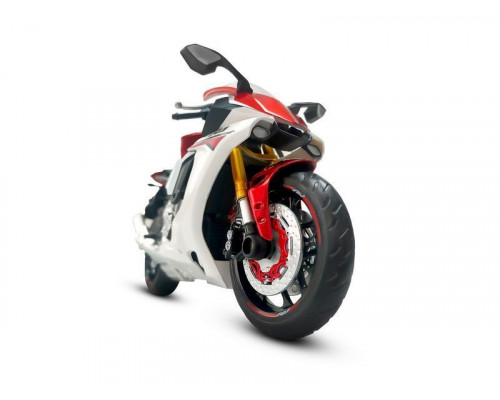 Мотоцикл АВТОПАНОРАМА YAMAHA YZF-R1, 1/12, металл, красный, свободный ход колес