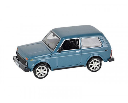 Машина АВТОПАНОРАМА ВАЗ 2121 голубая,1/22, инерция, Pull Bаck механизм, в/к 10*12*22 cм