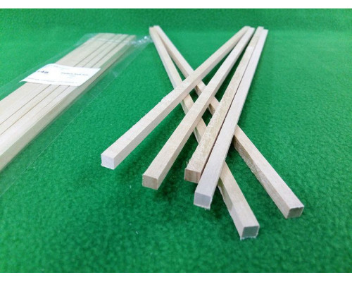 Деревянные рейки 6х6 мм, длина 300 мм, липа, 6 шт
