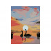 Картина по номерам 15х20 ЛЕБЕДИ НА ЗАКАТЕ (12 цветов)