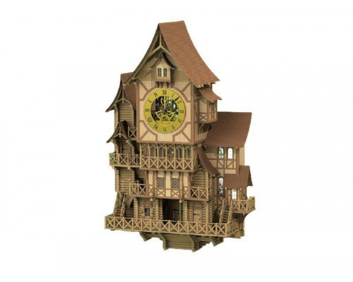 Сборная деревянная модель СВМодель. Деревянные часы Башня Эльфов, 6300 деталей, 1/35
