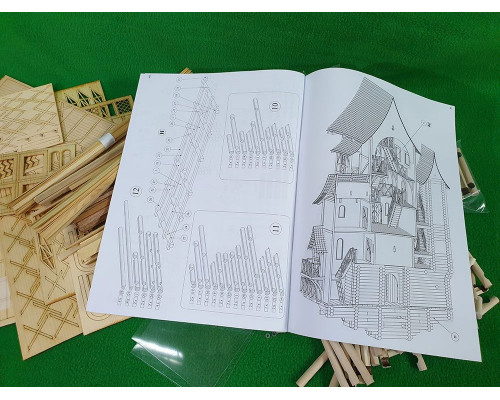 Сборная деревянная модель СВМодель. Деревянные часы Башня Эльфов, 6300 деталей, 1/35
