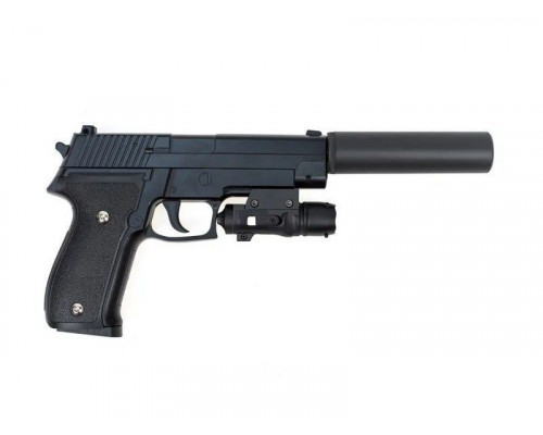 Пистолет металлический SIG 226 с глушителем и ЛЦУ G.26A 20см в/к