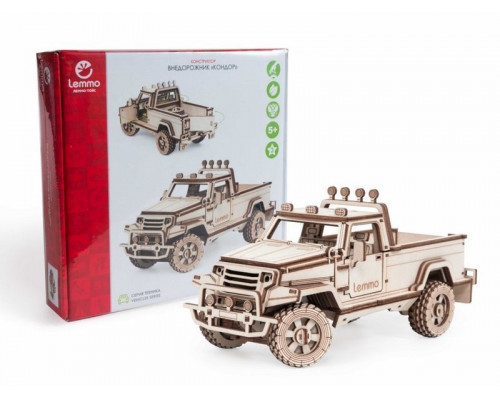 Деревянный конструктор Lemmo Внедорожник «КОНДОР», 163 детали