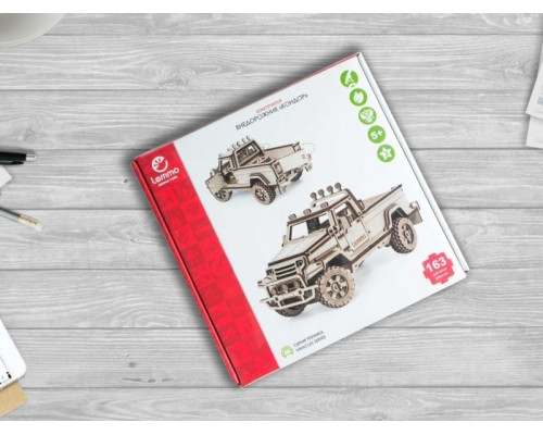 Деревянный конструктор Lemmo Внедорожник «КОНДОР», 163 детали