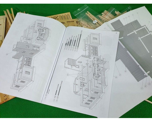 Сборная деревянная модель СВМодель. Загородный летний дом, 2880 деталей, 1/72