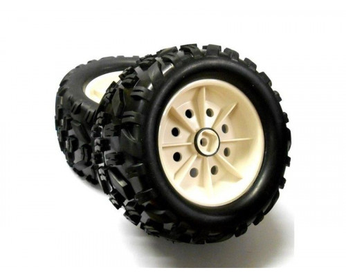 Колеса в сборе на белых дисках для бензиновых автомоделей Smartech 23СС 2WD масштаба 1/5