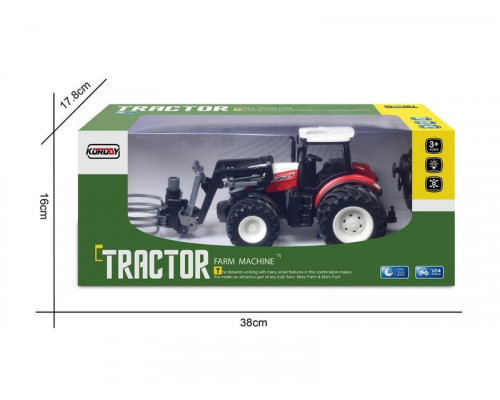 Р/У фермерский трактор Korody с погрузчиком тюков, широкие колеса 1/24 2.4G 6CH RTR