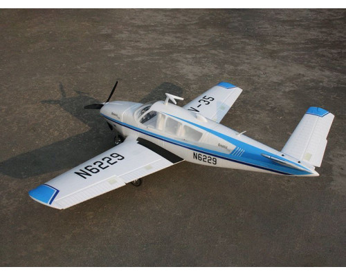 Радиоуправляемый самолет Top RC ST Beechcraft Bonanza V35 голубой 1280мм (шасси) PNP