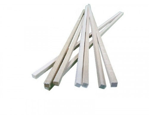 Деревянные рейки 5х5 мм, длина 300 мм, липа, 8 шт