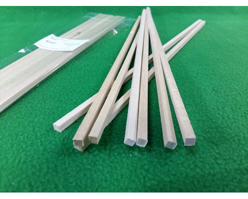 Деревянные рейки 5х5 мм, длина 300 мм, липа, 8 шт