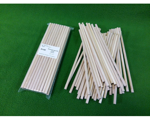 Палочка деревянная, круглая 3 мм, длина 300 мм, 20 шт, береза