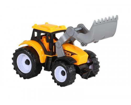 Машина AUTODRIVE Автовоз инерционная белая с трактором, в/п 28,4*7,5*22,5см